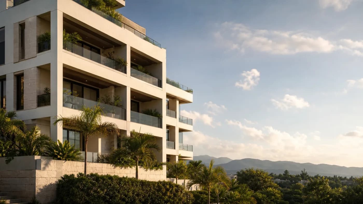 Representative luxury apartment building in Jamaica